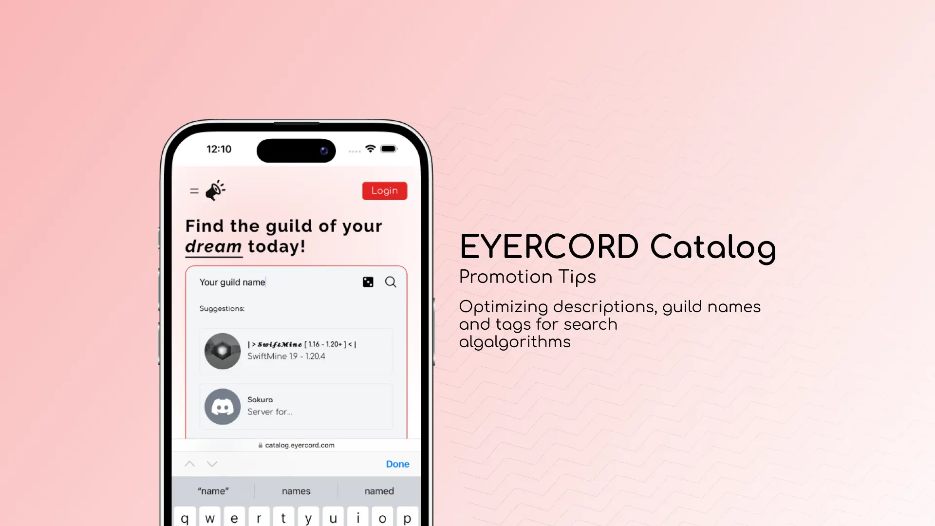 EYERCORD Catalog Promotion Tips: Optimizing descriptions, guild names, and tags for search algorithms обкладинка публікації.